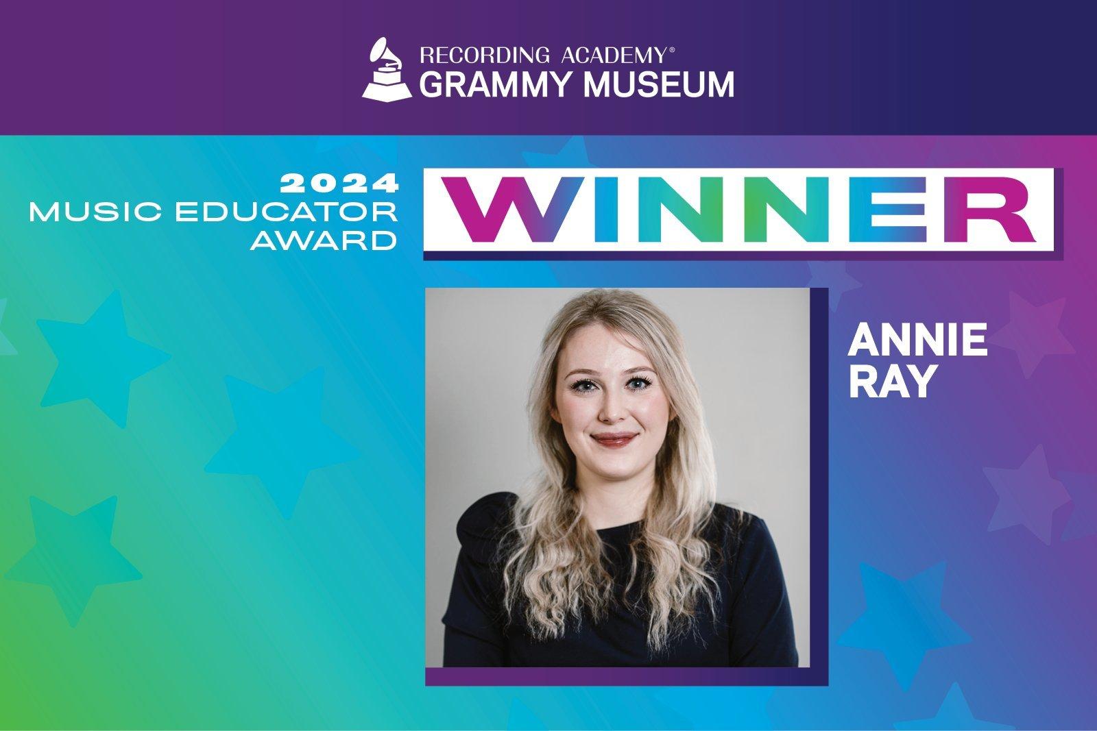 Annie Ray To Receive 2024 Music Educator Award